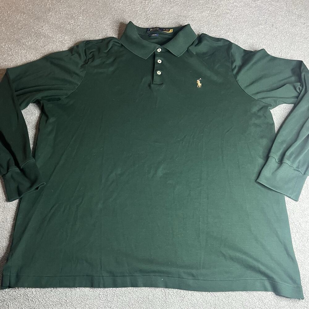 Polo Ralph Lauren Men's XL Classic Fit Long Sleeve Polo Shirt Dark Green Cotton